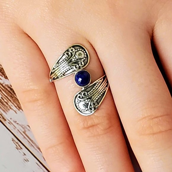 Lapis Artisan Sterling Ring - Picture 2 of 5